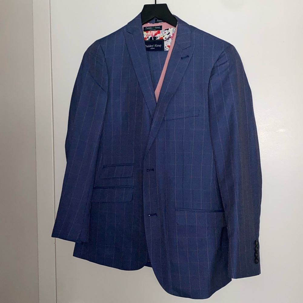 Paisley and Gray men’s three piece suit size 36R jacket size 30 pant size M vest